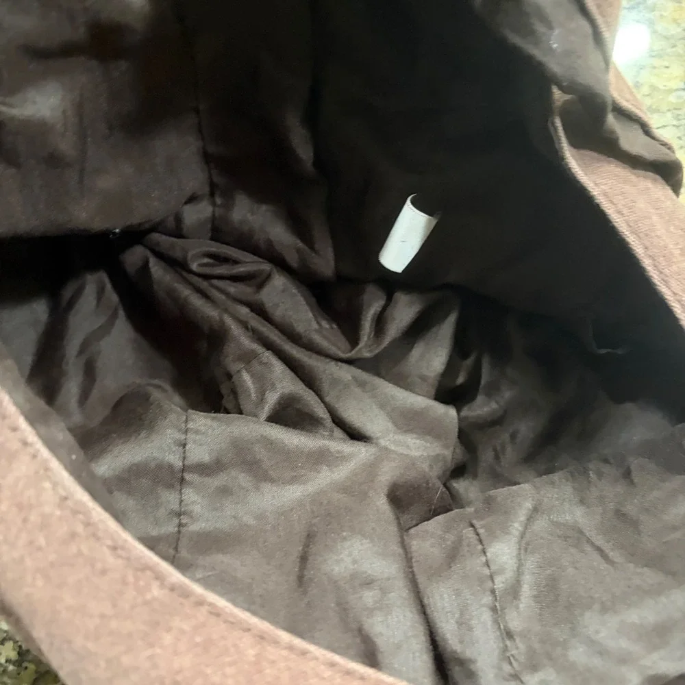 Vintage Style New York Canvas Hobo Bag Brown Slouchy Shoulder Tote Bag
